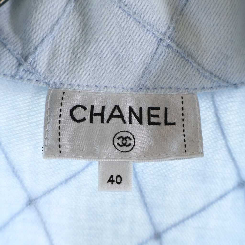 CHANEL(シャネル) 26SS COCO BEACH Denim Jacket ココビーチ デニム シャツジャケット マトラッセデザイン ライトブルー P81450V73940 レディース