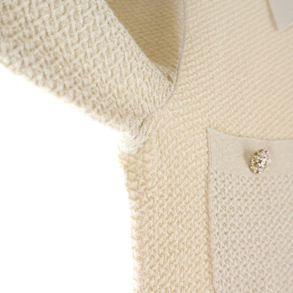 CHANEL(シャネル) CC Crystal Button Jumpsuit ココマーク クリスタル装飾ボタン オールインワン ジャンプスーツ ビスコース カシミヤ ベージュ P75403K10810 レディース