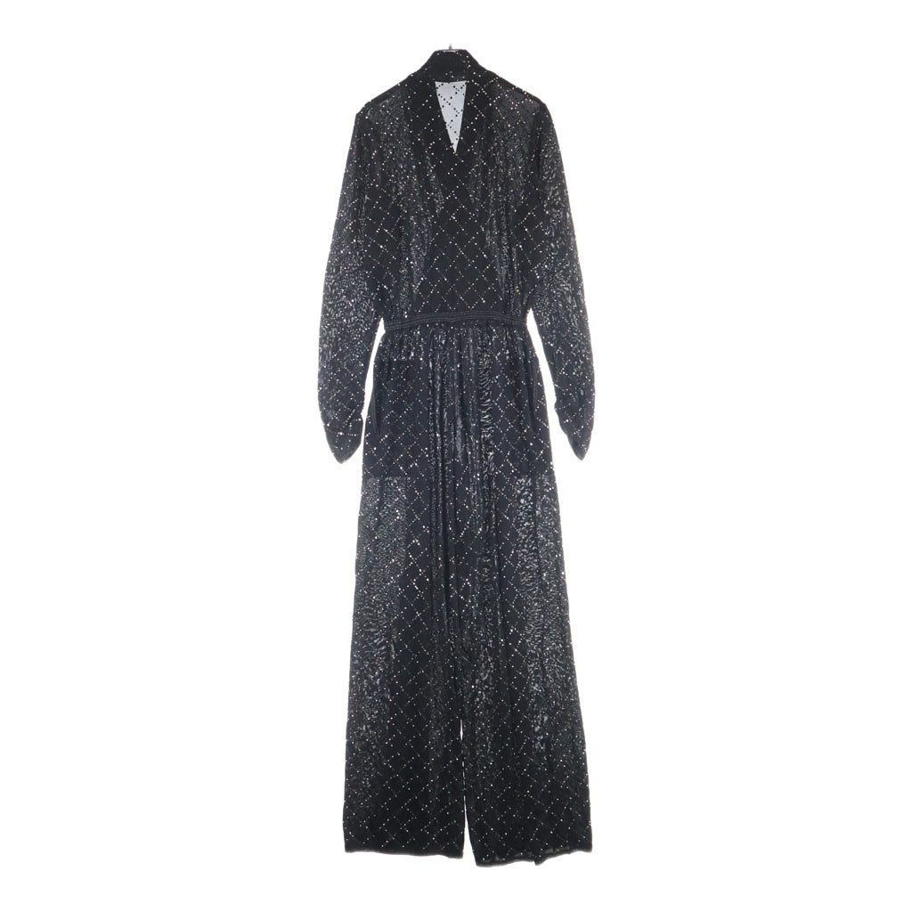 CHANEL(シャネル) CC Crystal Jumpsuit ココマーク クリスタル装飾 オールインワン ジャンプスーツ ビスコース ブラック P64725K60682 レディース