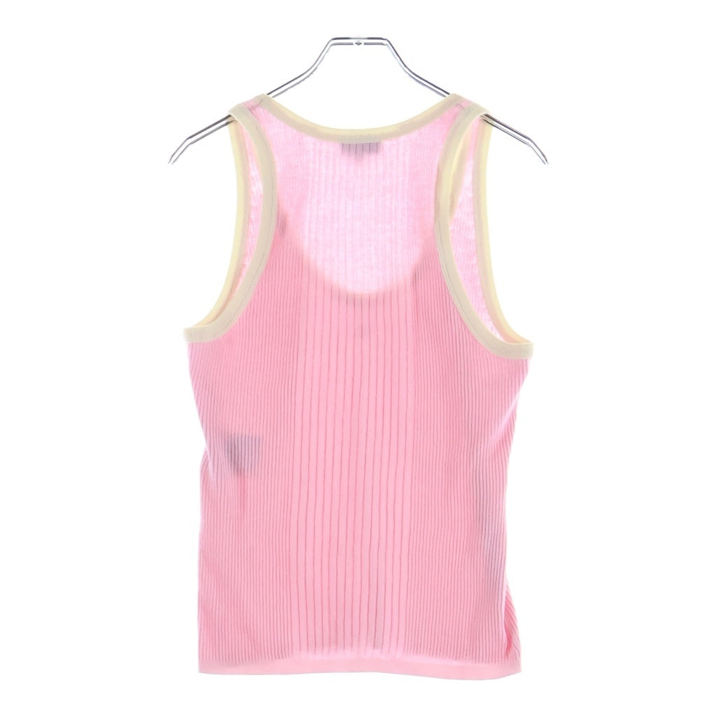 CHANEL(シャネル) 25SS Coco Beach Rib Tops ココビーチコレクション ココマーク装飾 リブ編みタンクトップ ピンク P78618K11469 レディース