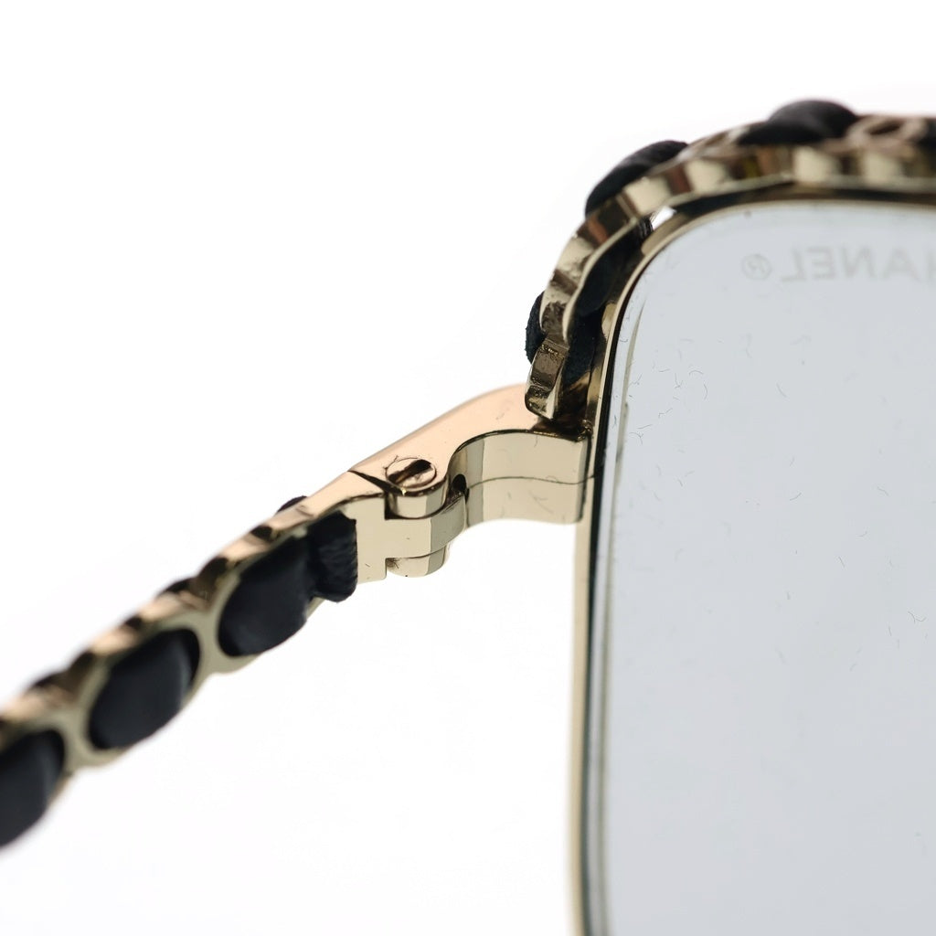 CHANEL(シャネル) ステッチチェーンスクエアサングラス アイウェア ブラック×ゴールド 71369