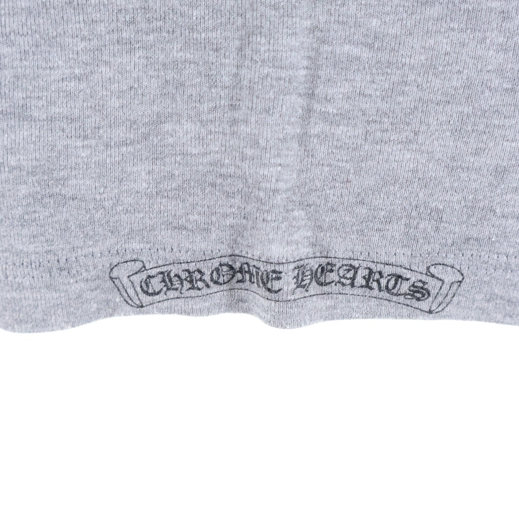 CHROME HEARTS(クロムハーツ) OLD バックスタープリント クルーネック ラグランスリーブ 七分袖Tシャツ カットソー グレー/ブラック