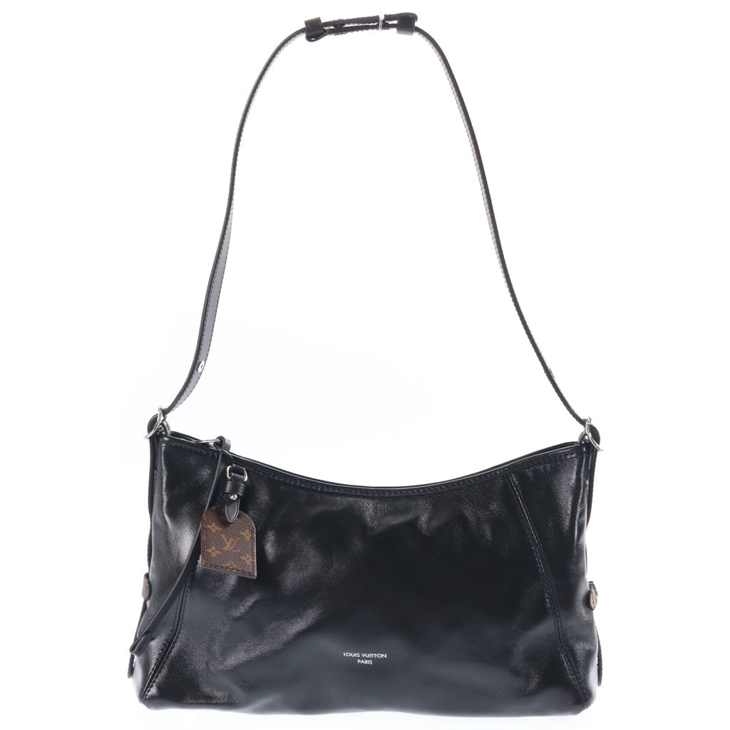 LOUIS VUITTON(ルイヴィトン) LVバイブ キャリーオールEW ショルダーバッグ ブラウン×ブラック レザー×PVC M28160 ゴールド金具 レディース