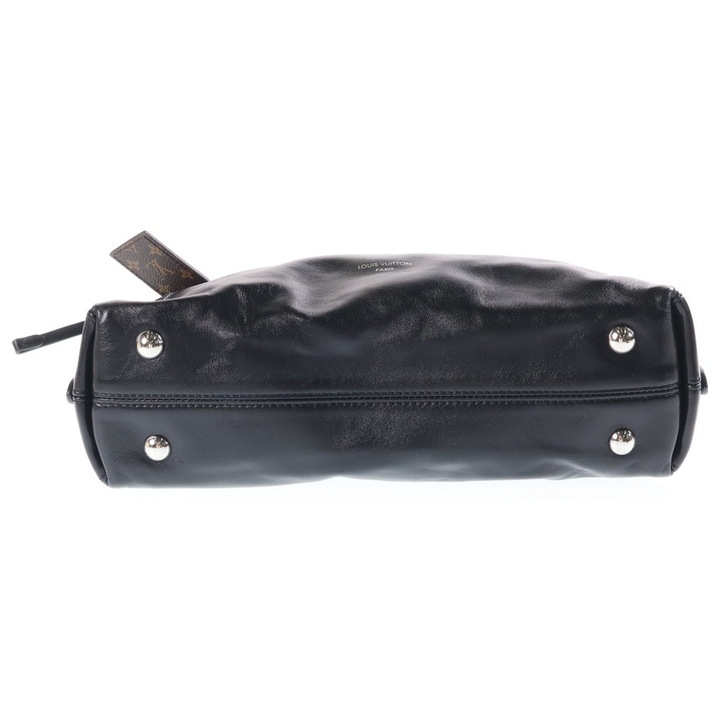LOUIS VUITTON(ルイヴィトン) LVバイブ キャリーオールEW ショルダーバッグ ブラウン×ブラック レザー×PVC M28160 ゴールド金具 レディース
