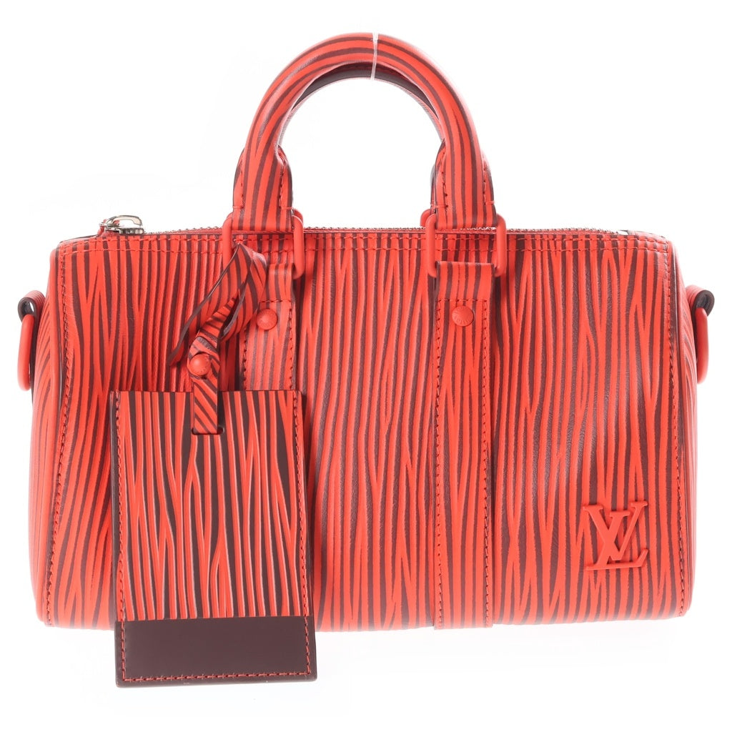 LOUIS VUITTON(ルイヴィトン) LV×ParkSeo-Bo キーポルバンドリエール25 2WAYハンドバッグ ボストンバッグ ショルダーバッグ レッド レザー M11588 レッド金具 レディース