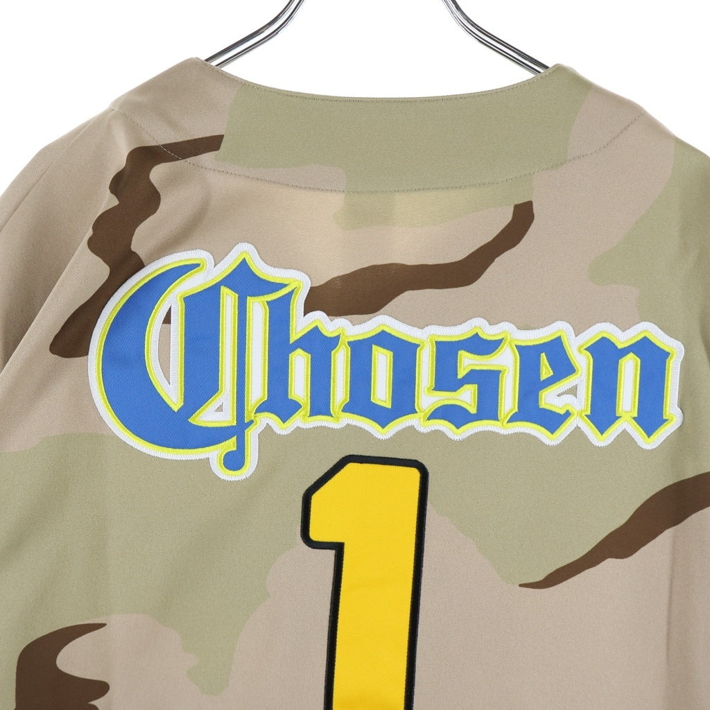 SUPREME(シュプリーム) 24SS Chosen One Baseball Jersey Desert Camo チョーズン ワン ベースボール ジャージ デザート カモ ボタンフライ 総柄 ワッペン 半袖シャツ マルチ