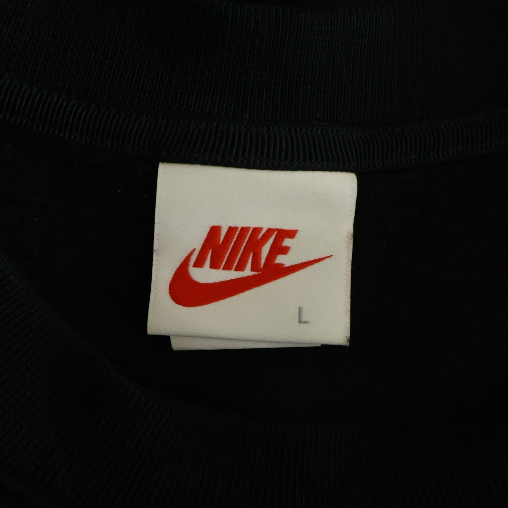 NIKE(ナイキ) 21SS ×Stussy Fleece Crew Sweatshirt ステューシー ロゴ刺繍 クルーネック スウェットトレーナー ブラック DC4198-010