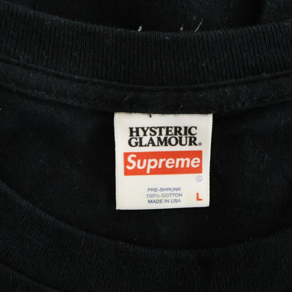 SUPREME(シュプリーム) 21SS ×HYSTERIC GLAMOUR L/S Tee ヒステリックグラマー ロゴプリント クルーネック 長袖Tシャツ カットソー ブラック
