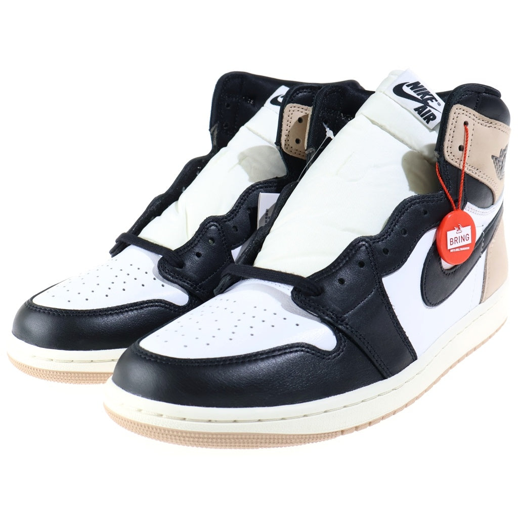 NIKE(ナイキ) WMNS AIR JORDAN 1 RETRO HIGH OG LATTE ウィメンズ エアジョーダン1 レトロ ラテ ハイカットスニーカー ホワイト/ベージュ/ブラック US11.5/28.5cm FD2596-021