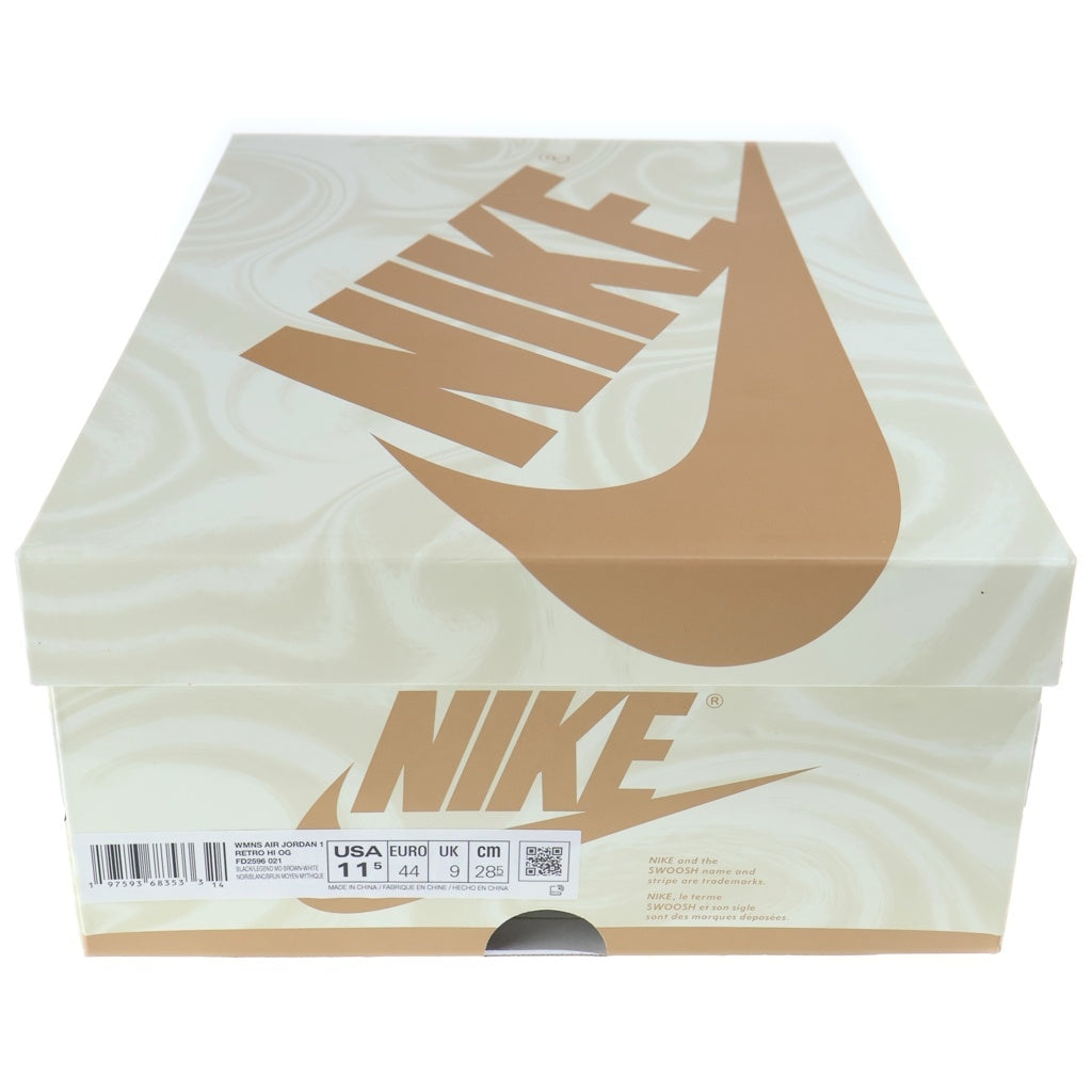 NIKE(ナイキ) WMNS AIR JORDAN 1 RETRO HIGH OG LATTE ウィメンズ エアジョーダン1 レトロ ラテ ハイカットスニーカー ホワイト/ベージュ/ブラック US11.5/28.5cm FD2596-021