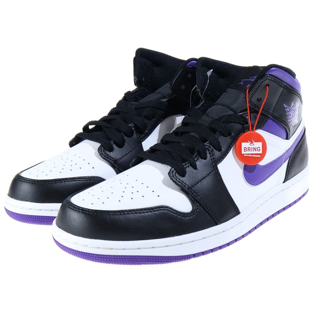 NIKE(ナイキ) AIR JORDAN 1 MID BLACK/COURT PURPLE エアジョーダン1 コートパープル ハイカットスニーカー ブラック/パープル US10/28cm 554724-095