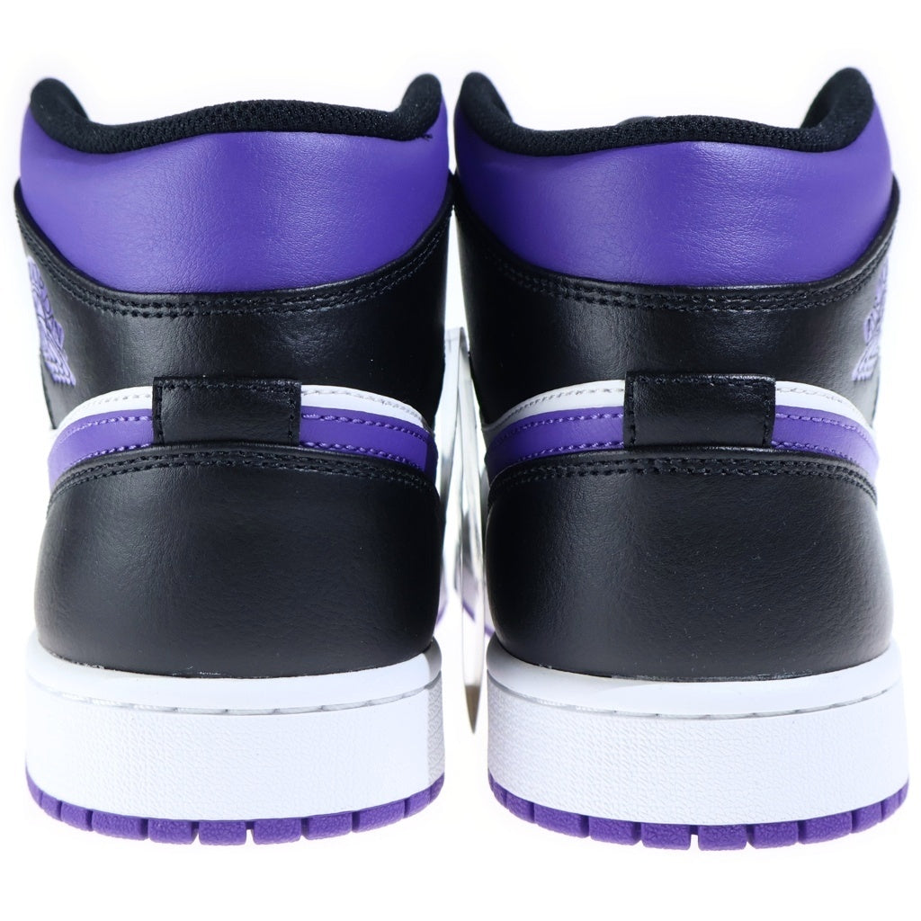 NIKE(ナイキ) AIR JORDAN 1 MID BLACK/COURT PURPLE エアジョーダン1 コートパープル ハイカットスニーカー ブラック/パープル US10/28cm 554724-095