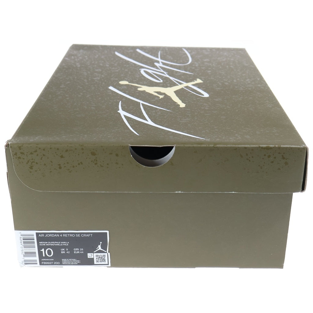 NIKE(ナイキ) AIR JORDAN 4 RETRO SE CRAFT OLIVE エアジョーダン4 レトロ クラフト ハイカットスニーカー オリーブ US10/28cm FB9927-200