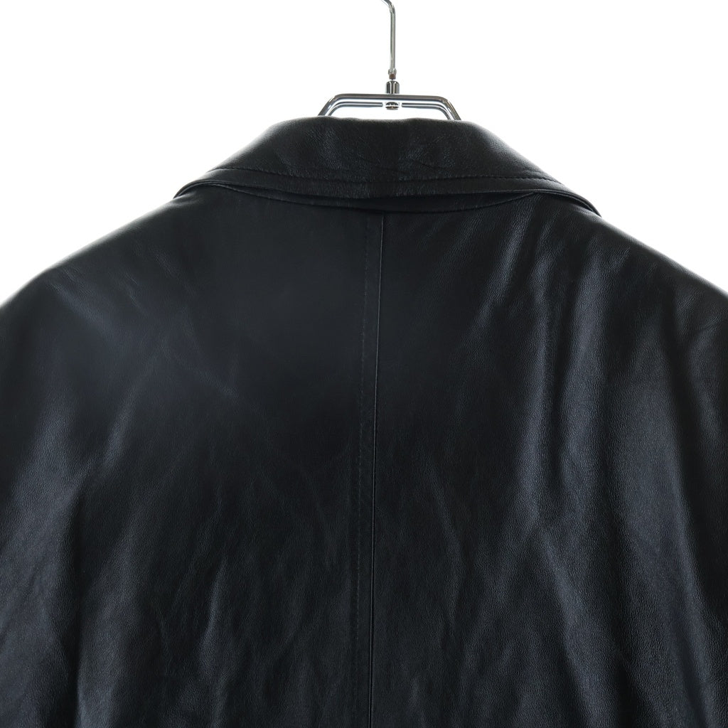 BALMAIN(バルマン) ラムレザーチェスターコート レザージャケット ブラック #M 6022 レディース