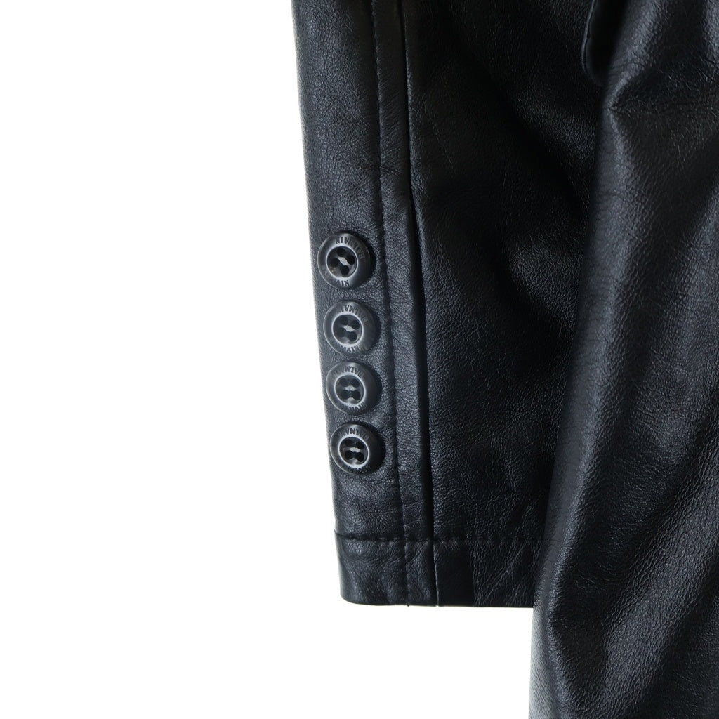 BALMAIN(バルマン) ラムレザーチェスターコート レザージャケット ブラック #M 6022 レディース