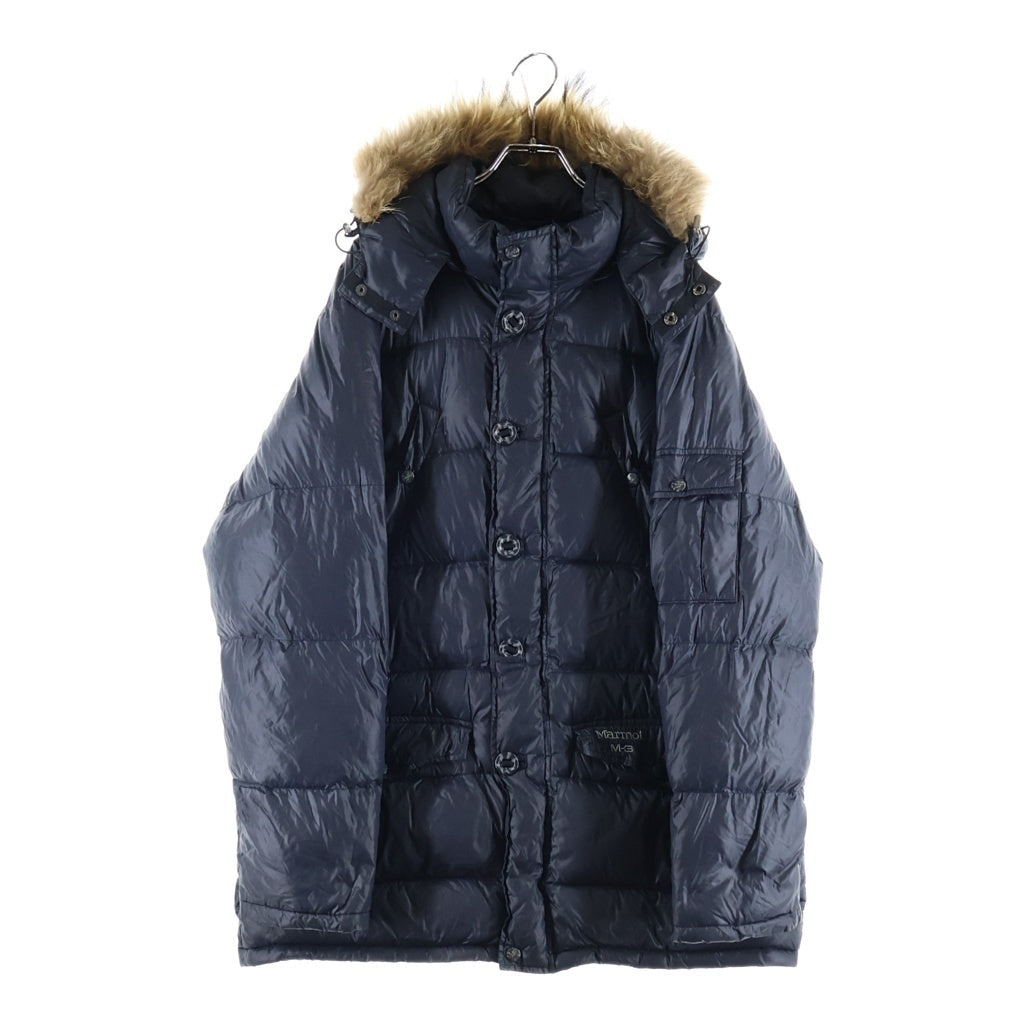 Marmot(マーモット) ファーフードダウンジャケット ロングダウン ダウンコート ネイビー #XL レディース