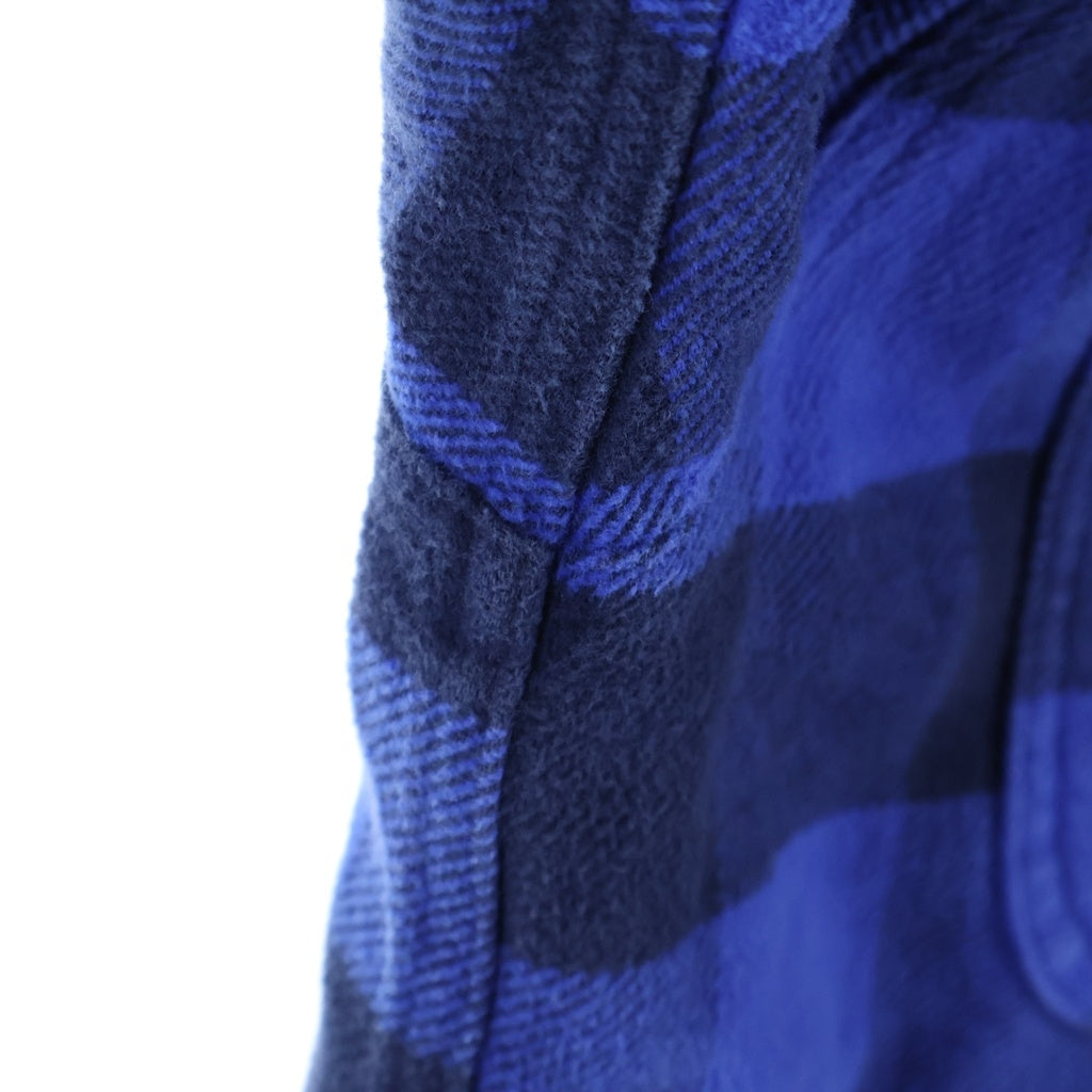 Palm Angels(パームエンジェルス) 22AW Check Patterned Buttoned Overshirt オーバーサイズ長袖チェックシャツ ブルー PMGA109S22FAB001