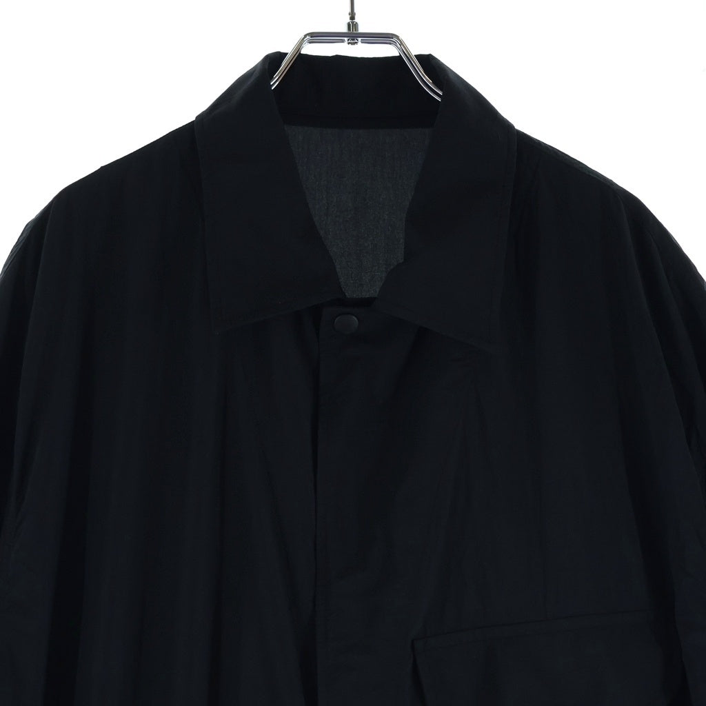 s'yte(サイト) NYLON TAFFETA SHORT SLEEVE JUMPSUIT ナイロン ジャンプスーツ ブラック UI-D02-600