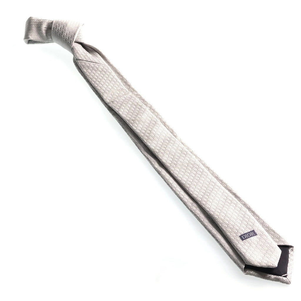 DIOR(ディオール) Obrique Tie オブリーク総柄 シルク ネクタイ グレー