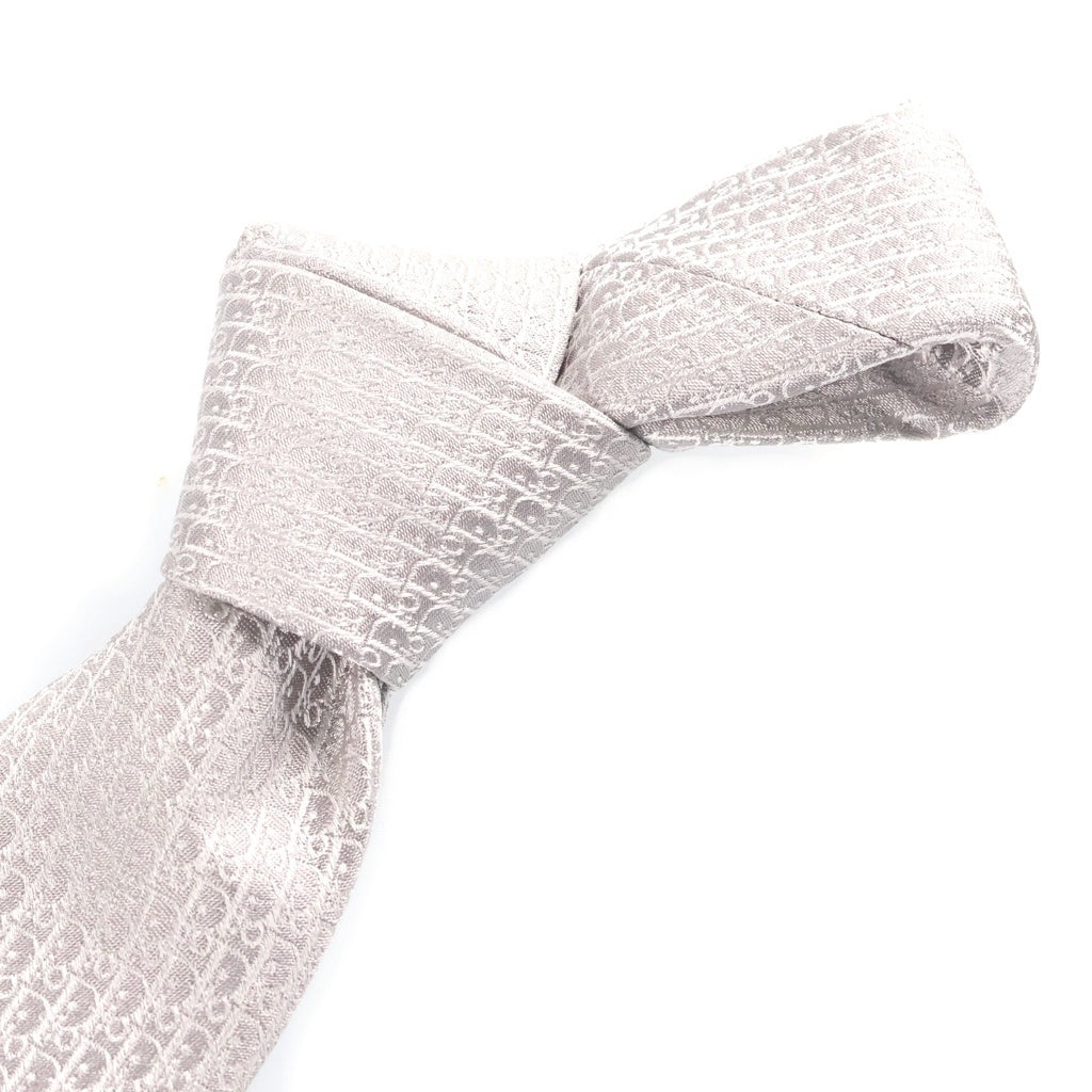 DIOR(ディオール) Obrique Tie オブリーク総柄 シルク ネクタイ グレー
