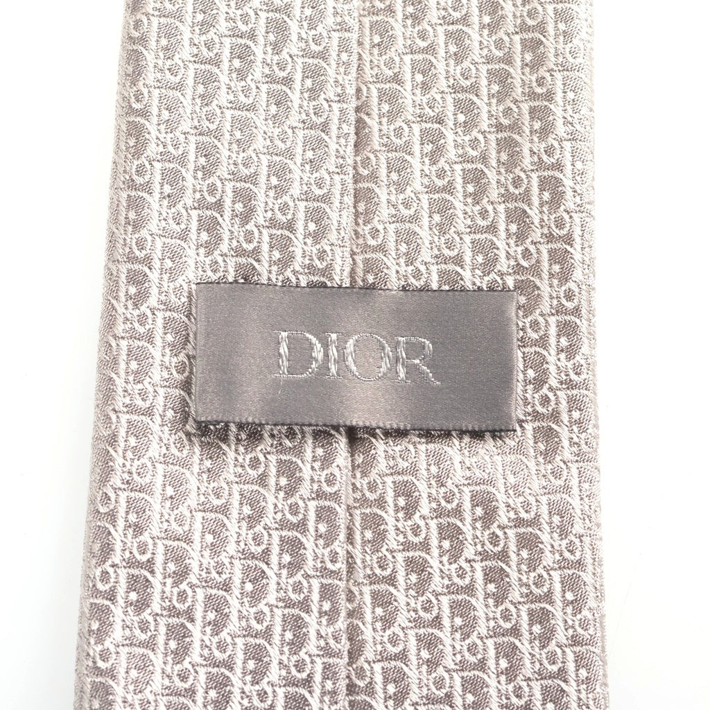 DIOR(ディオール) Obrique Tie オブリーク総柄 シルク ネクタイ グレー