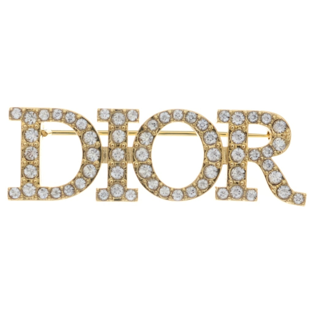 Christian Dior(クリスチャンディオール) DIO(R)EVOLUTION メタル ラインストーン ブローチ ゴールド レディース