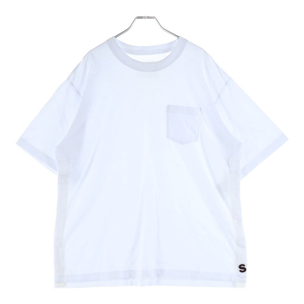 Sacai(サカイ) コットンジャージー ボックスシルエット 半袖Tシャツ ホワイト SCM-227