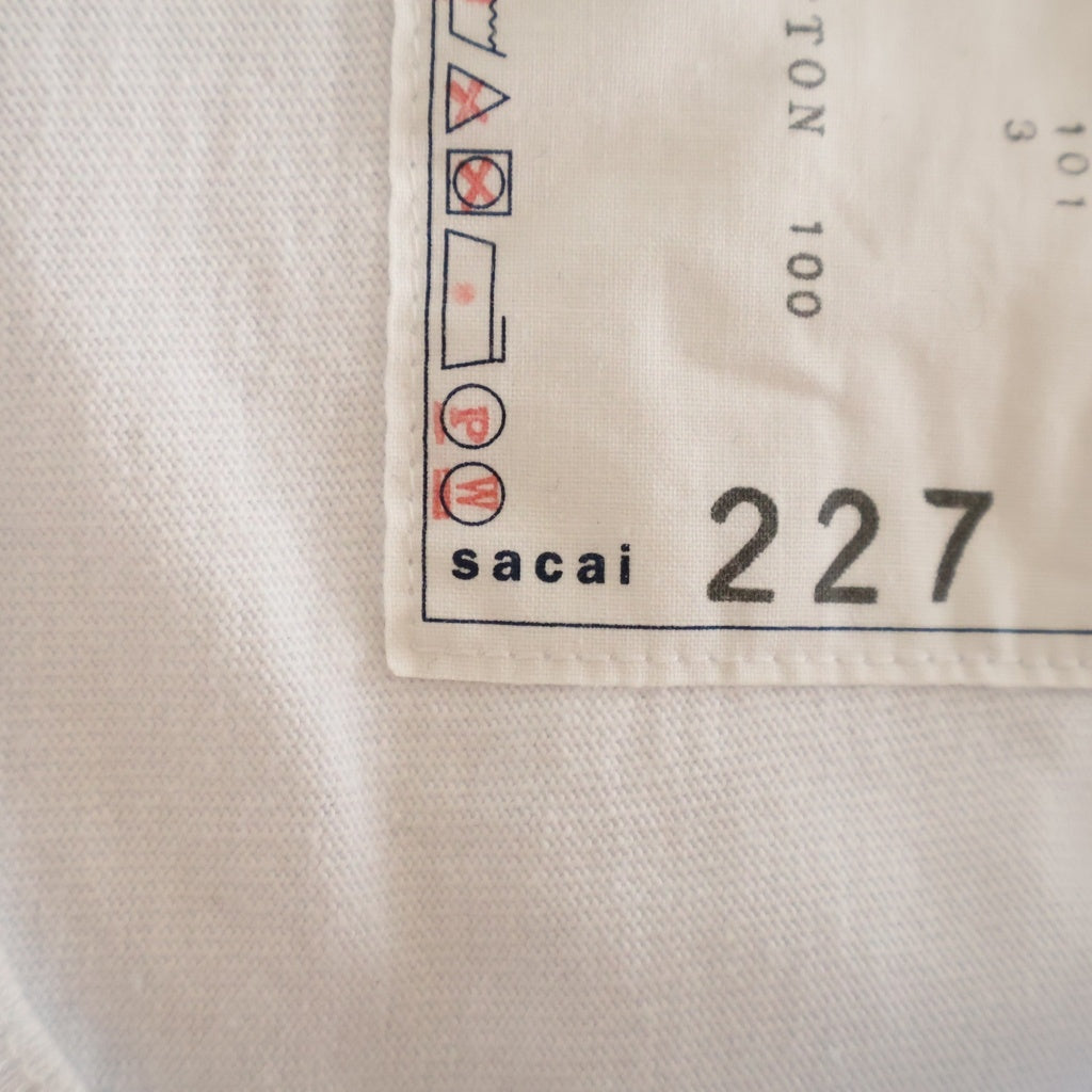 Sacai(サカイ) コットンジャージー ボックスシルエット 半袖Tシャツ ホワイト SCM-227