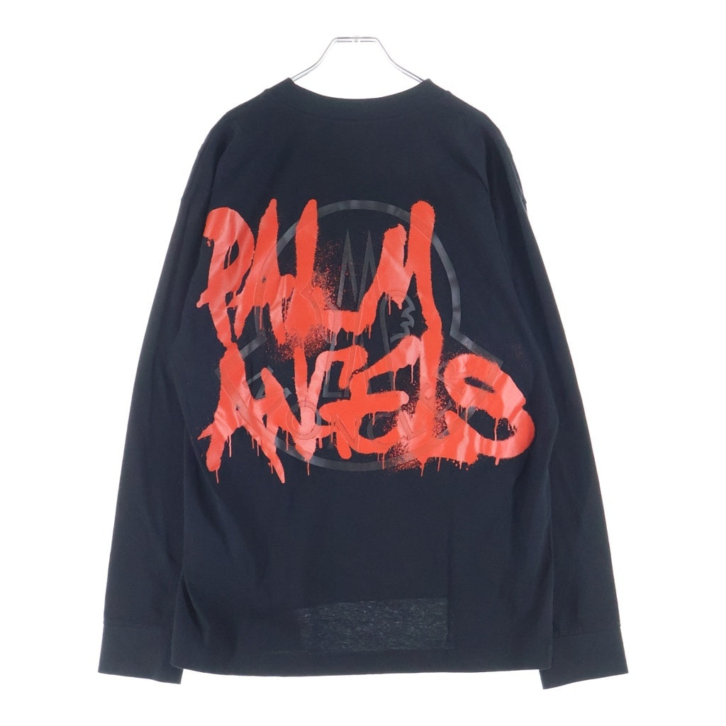 MONCLER(モンクレール) 19AW ×Palm Angels MAGLIA L/S TEE パームエンジェルス バックプリント 長袖Tシャツ ブラック E209L8000180