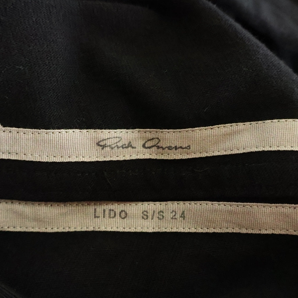 Rick Owens(リックオウエンス) 24SS LIDO ドローコード ジップアップ スウェットパーカー ブラック RU01D3241-BA