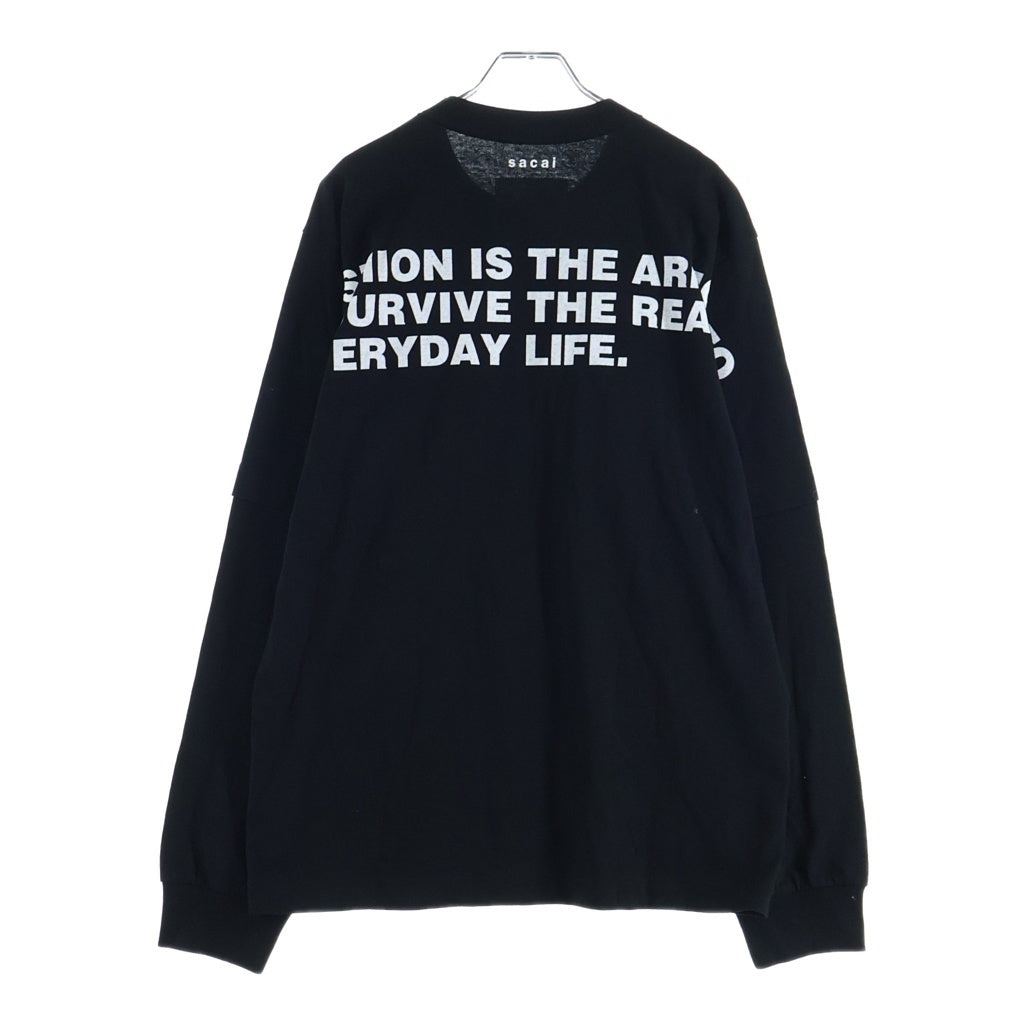 Sacai(サカイ) 24AW Graphic Print L/S T-Shirt グラフィックプリント 長袖Tシャツ カットソー ブラック 24-0895S