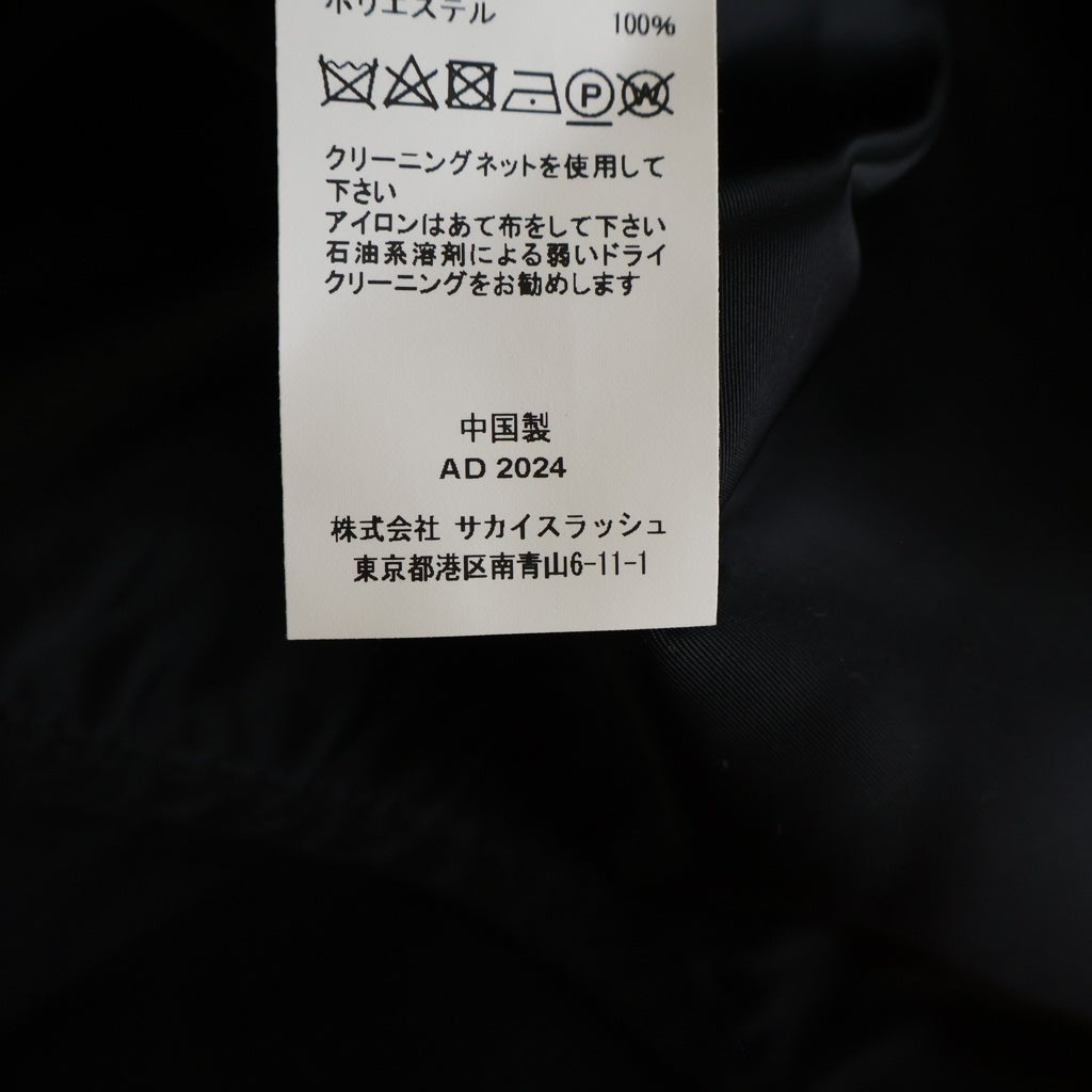 Sacai(サカイ) 24AW Suiting x Nylon Twill Jacket ウール切替 ナイロンツイル スーチング ジップアップ ジャケット ブラック 24-03419M