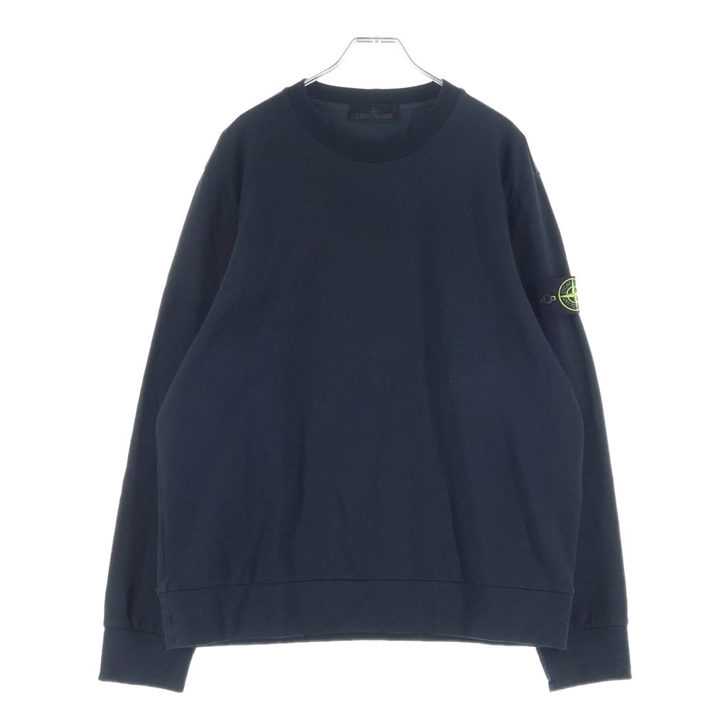 STONE ISLAND(ストーンアイランド) 22SS COTTON STRETCH FLEECE GHOST PIECE コットンストレッチ フリース ゴーストピース 長袖Tシャツ カットソー ブラック 7615632F3