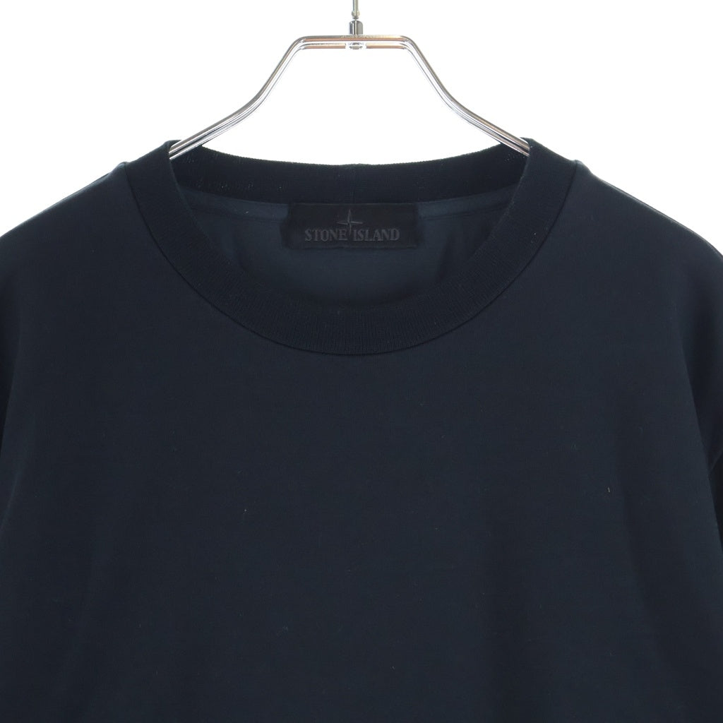 STONE ISLAND(ストーンアイランド) 22SS COTTON STRETCH FLEECE GHOST PIECE コットンストレッチ フリース ゴーストピース 長袖Tシャツ カットソー ブラック 7615632F3