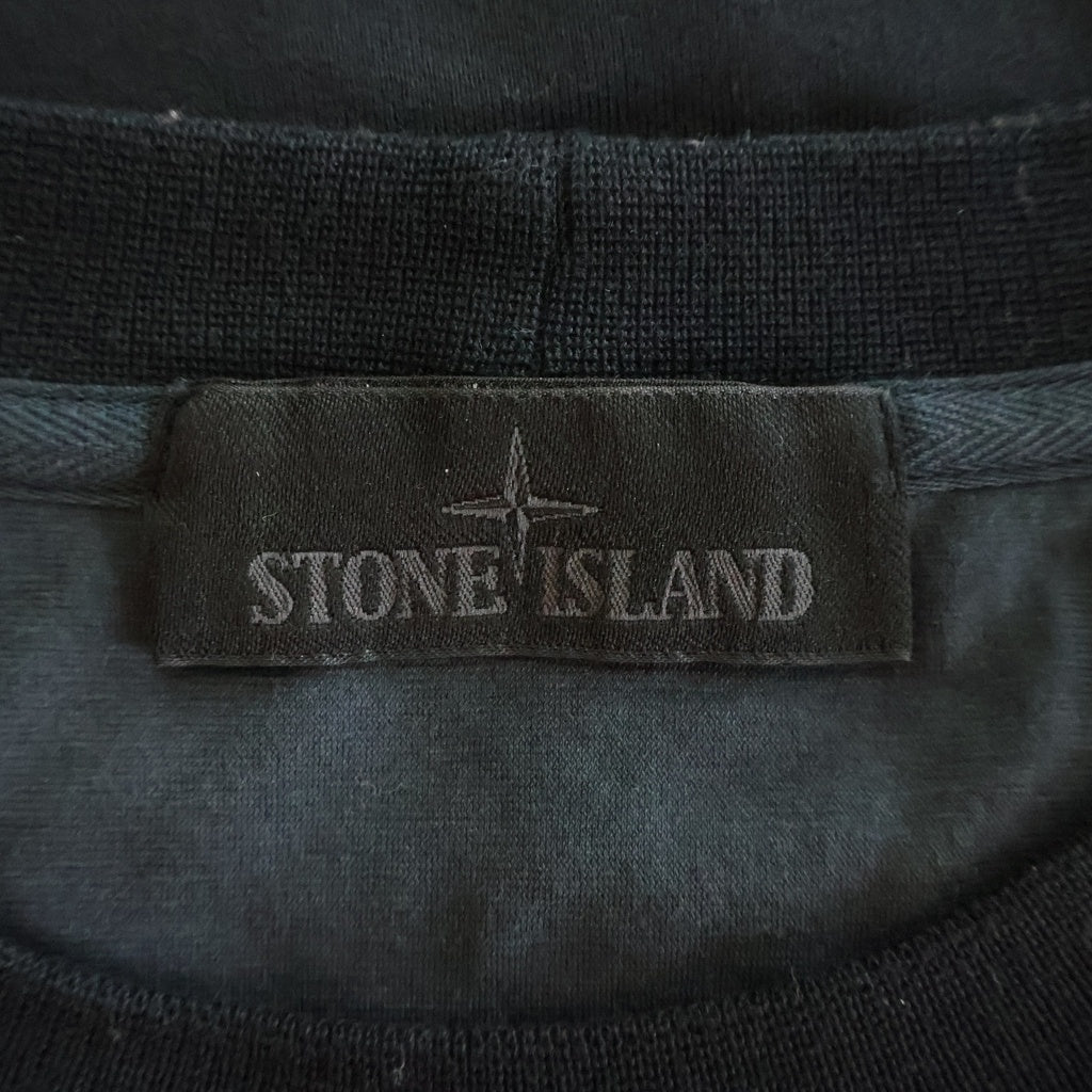 STONE ISLAND(ストーンアイランド) 22SS COTTON STRETCH FLEECE GHOST PIECE コットンストレッチ フリース ゴーストピース 長袖Tシャツ カットソー ブラック 7615632F3
