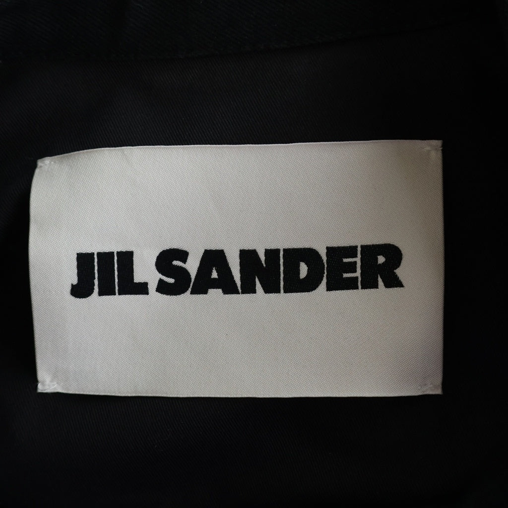 JIL SANDER(ジルサンダー) 25SS REGULAR FIT DENIM SHIRT レギュラーフィット レザー切替 デニム ジャケット カバーオールジャケット ブラック J22SW0034