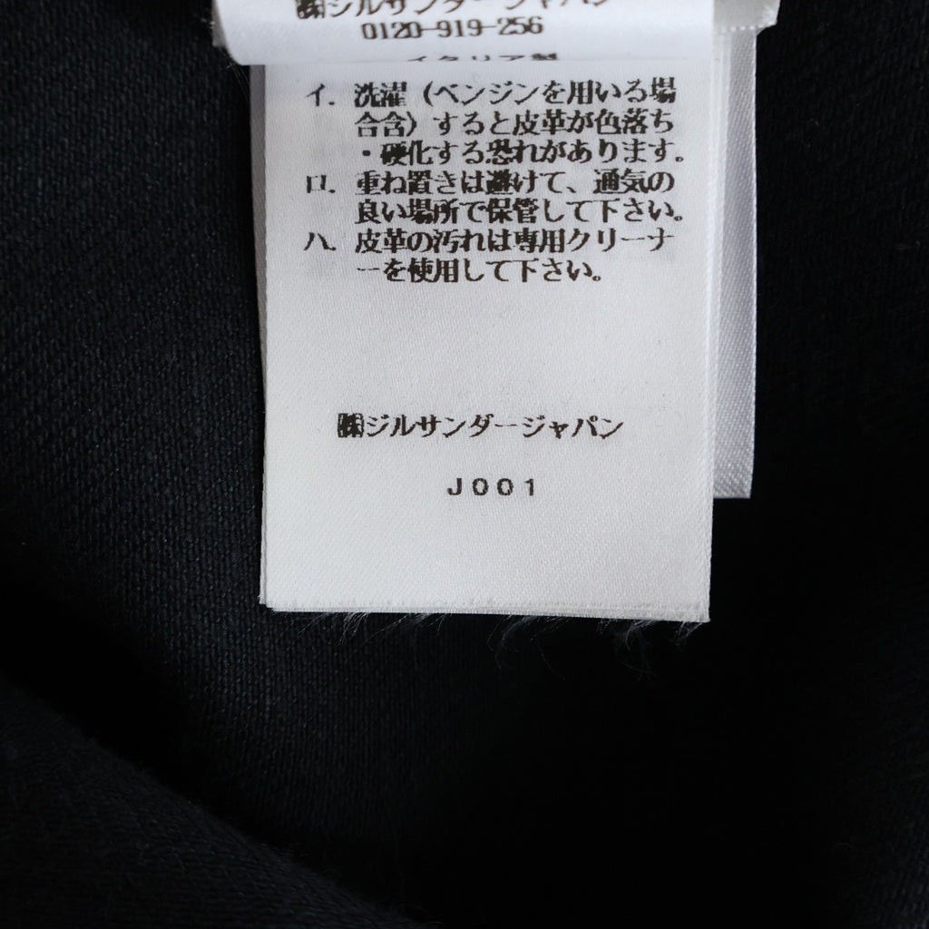 JIL SANDER(ジルサンダー) 25SS REGULAR FIT DENIM SHIRT レギュラーフィット レザー切替 デニム ジャケット カバーオールジャケット ブラック J22SW0034