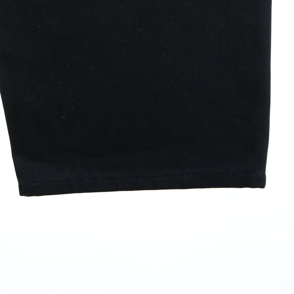 JIL SANDER(ジルサンダー) 25SS レザー切替 ストレートデニムパンツ トラウザーズ ブラック J22KA0267