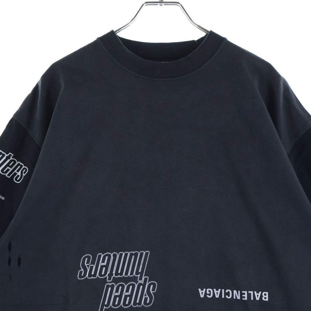 BALENCIAGA(バレンシアガ) 22SS Speed Hunter Upside Down Oversized Tee スピードハンター アップサイドダウン オーバーサイズ 半袖Tシャツ ブラック 698811 TMVC9