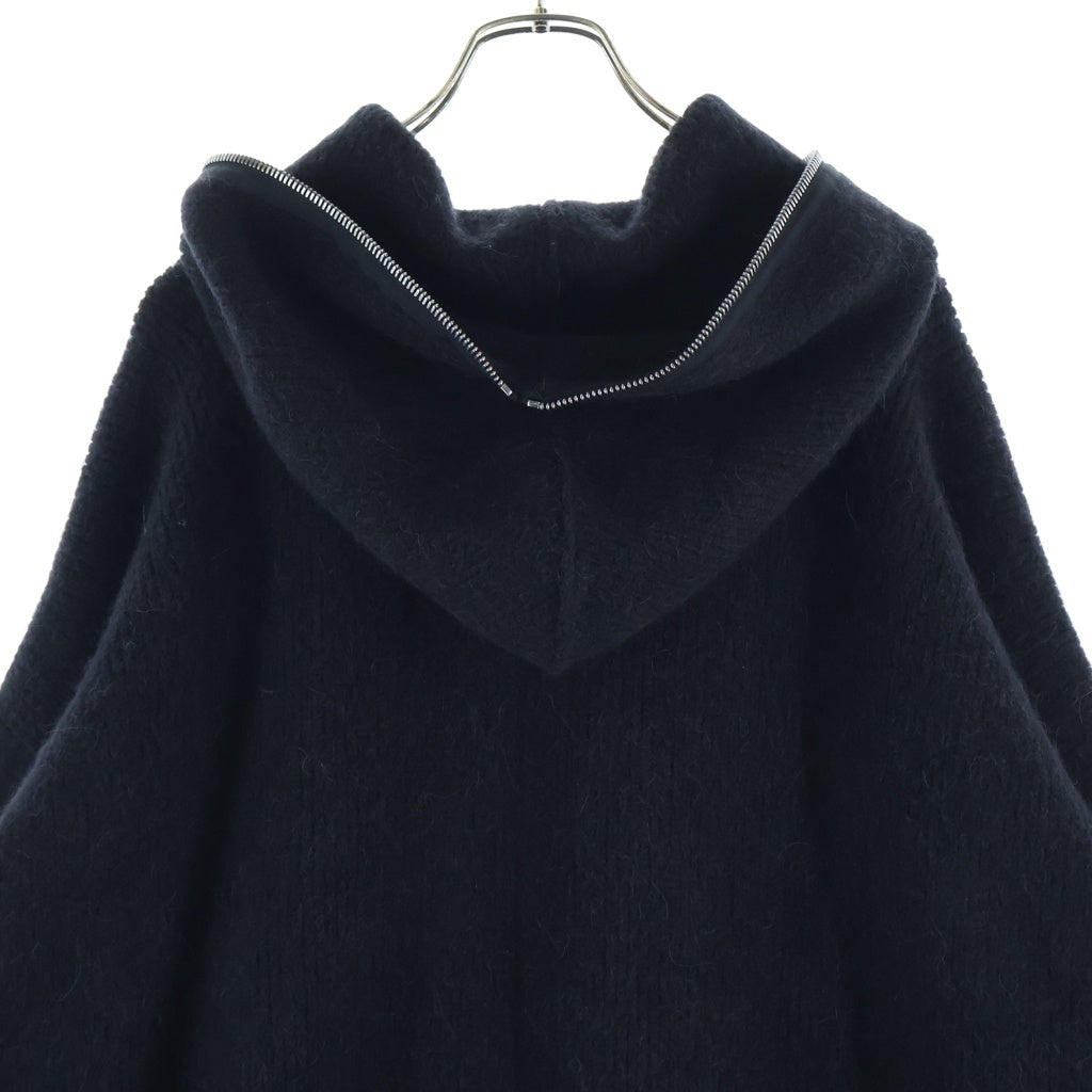 Rick Owens(リックオウエンス) 24AW GIMP OVERSIZE HOODIE ギンプ オーバーサイズ フーディー アルパカニット フルジップ ジャケット パーカー ブラック RR02D6689-KWP
