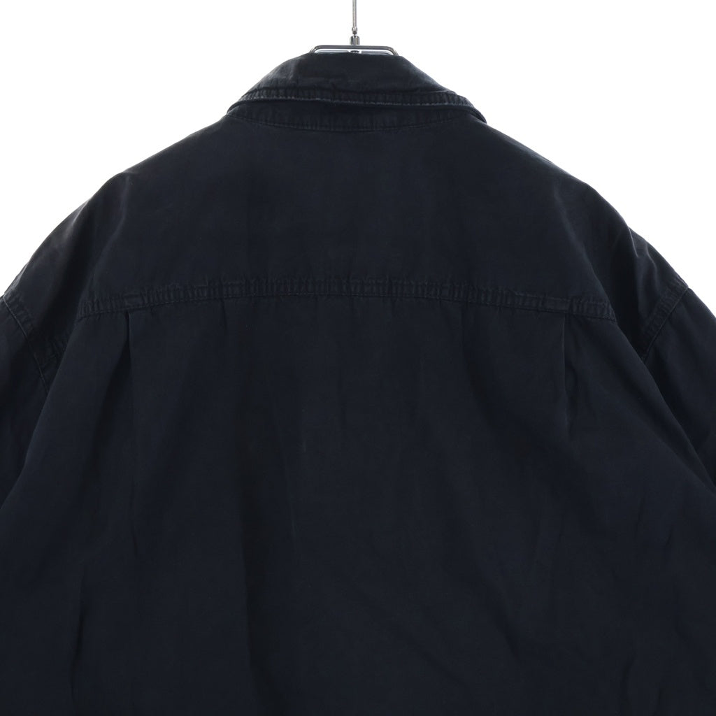 STONE ISLAND(ストーンアイランド) ブラッシュ加工 コットンキャンバス半袖シャツ ブラック K1S151200029 S00WN