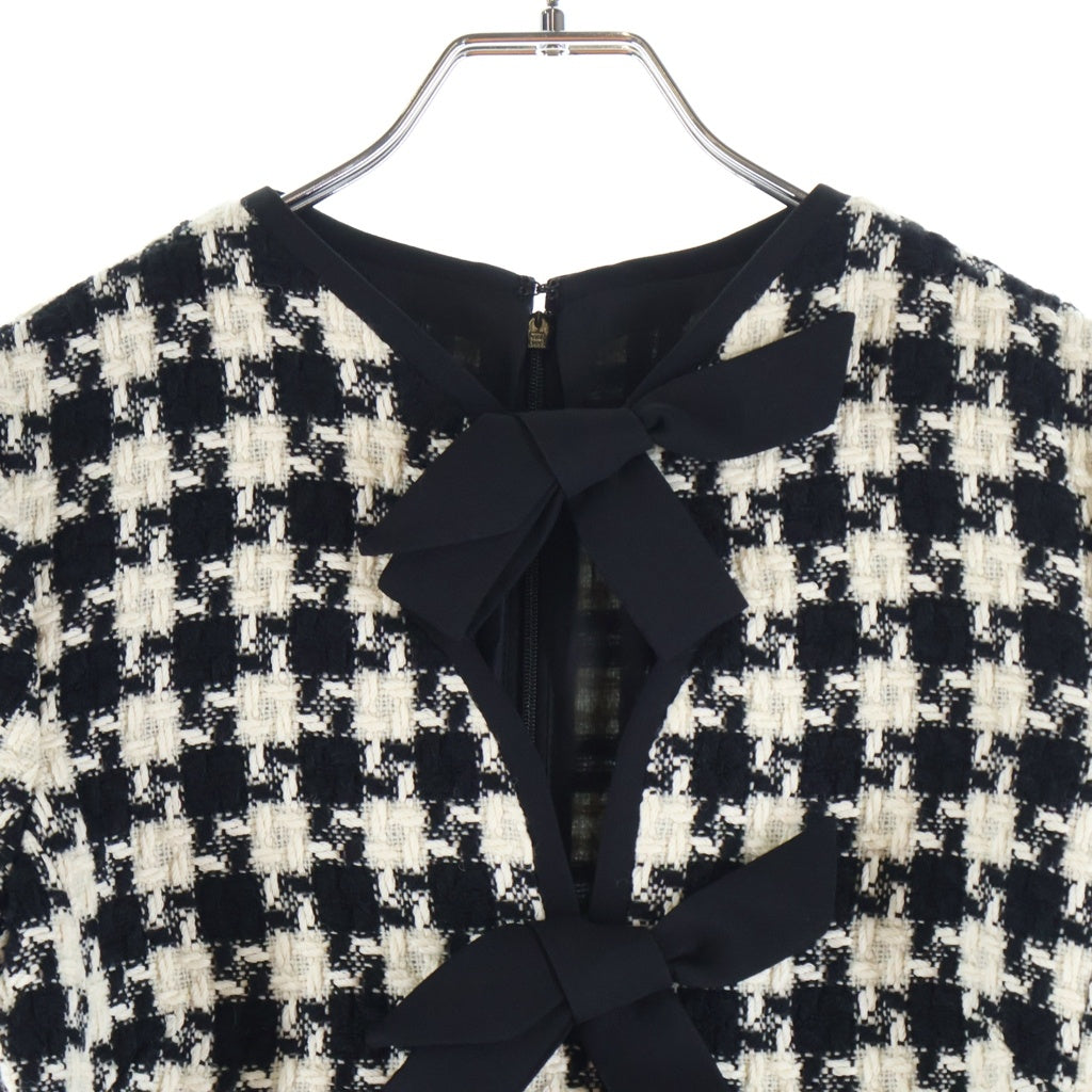 VALENTINO(ヴァレンティノ) 25SS Tweed Damier Light Dress ツイード ダミエ ライト ドレス ワンピース ブラック/ホワイト 6B3VAEV290K レディース