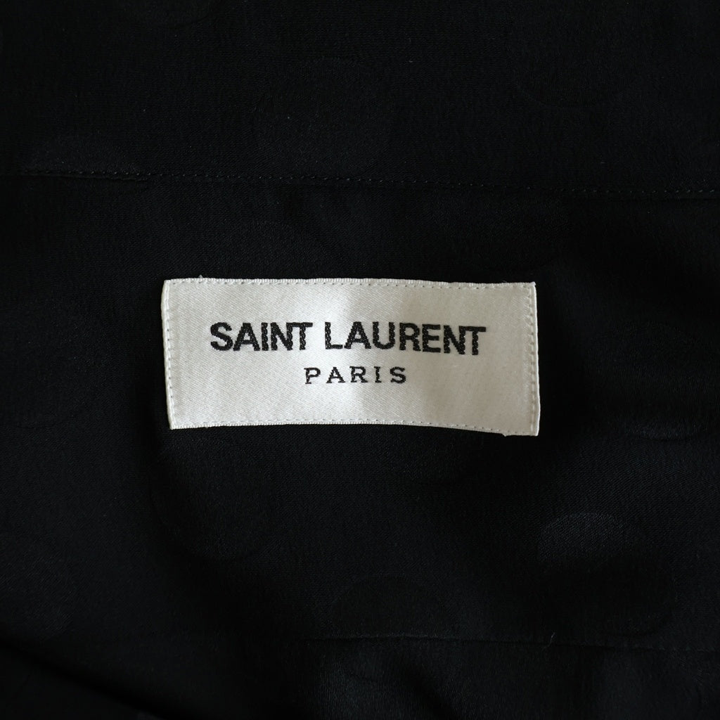SAINT LAURENT PARIS(サンローランパリ) Polka Dot Silk L/S Shirt ポルカドット シルク 長袖シャツ ブラック 646850 Y1I44