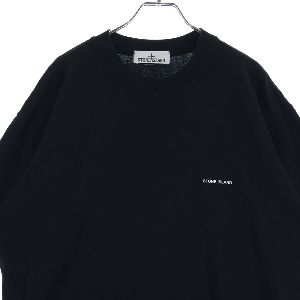 STONE ISLAND(ストーンアイランド) Rubber Logo S/S Tee ラバーロゴ コットン クルーネック 半袖Tシャツ カットソー ブラック 801522379