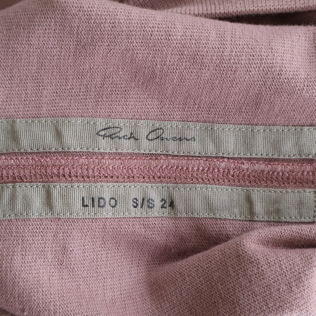 Rick Owens(リックオウエンス) 24SS Tommy Oversized T-Shirt トミー オーバーサイズ 半袖Tシャツ カットソー ピンク RU01D3283-BA