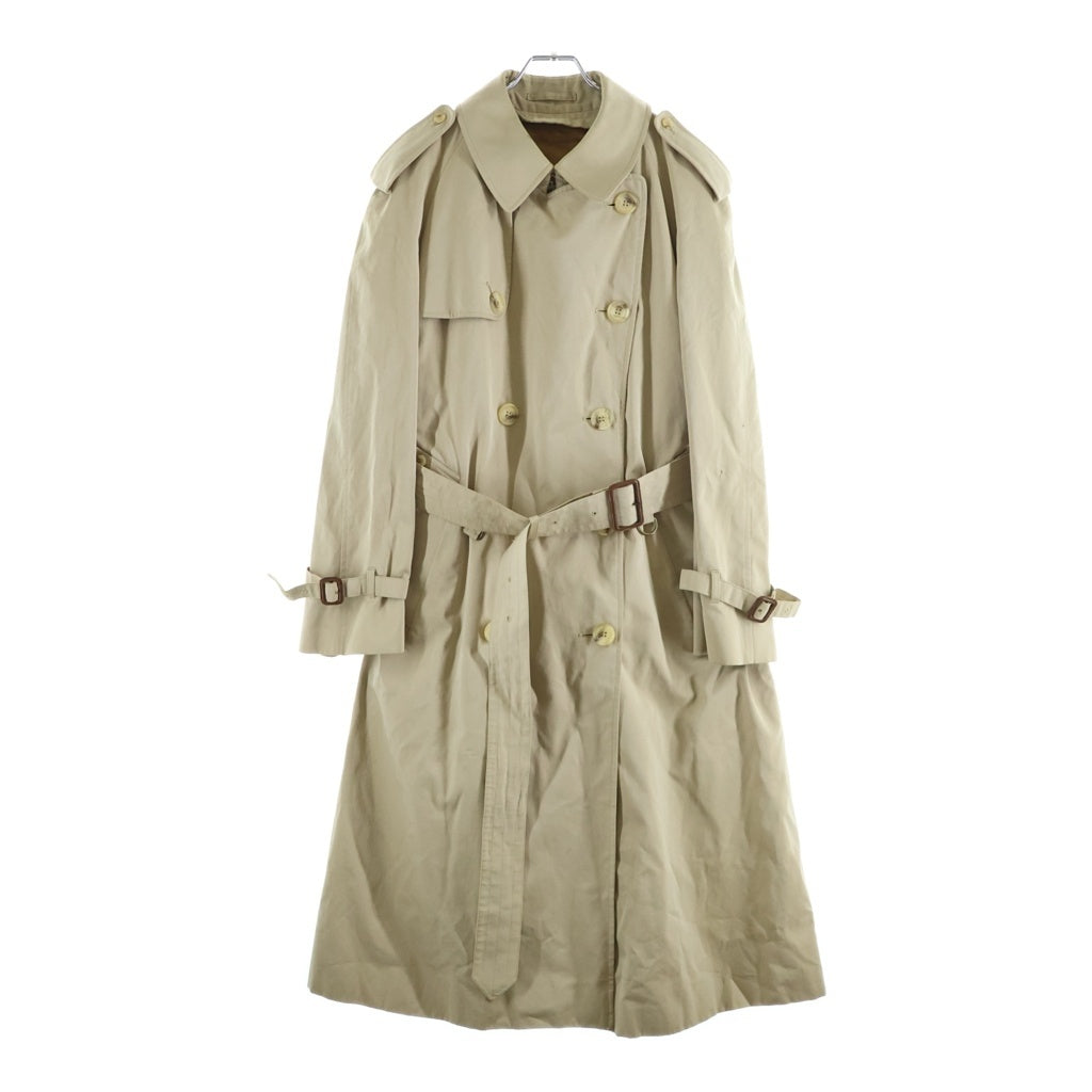 Acuascutum(アクアスキュータム) 70～80S VINTAGE ヴィンテージ 裏地チェック柄 ベルトデザイン トレンチコート ベージュ