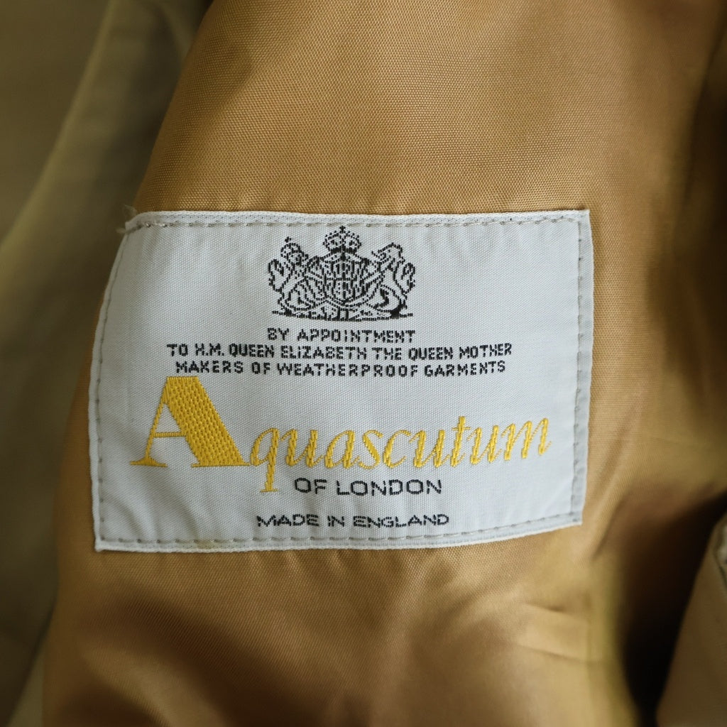 Acuascutum(アクアスキュータム) 70～80S VINTAGE ヴィンテージ 裏地チェック柄 ベルトデザイン トレンチコート ベージュ