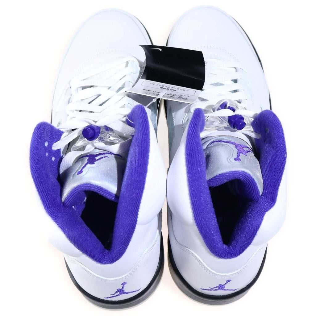 NIKE(ナイキ) AIR JORDAN 5 DARK CONCORD エアジョーダン5 ダークコンコルド ハイカットスニーカー ホワイト/パープル US10.5/28.5cm DD0587-141