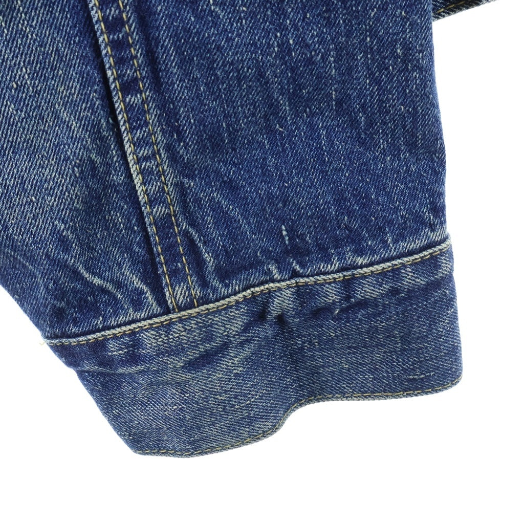 HUMAN MADE(ヒューマンメイド) 1ST DENIM WORK JACKET FUTURE バックロゴエンブロイダリーデザイン ウォッシュ加工 デニム トラッカー ジャケット インディゴ HM30JK002