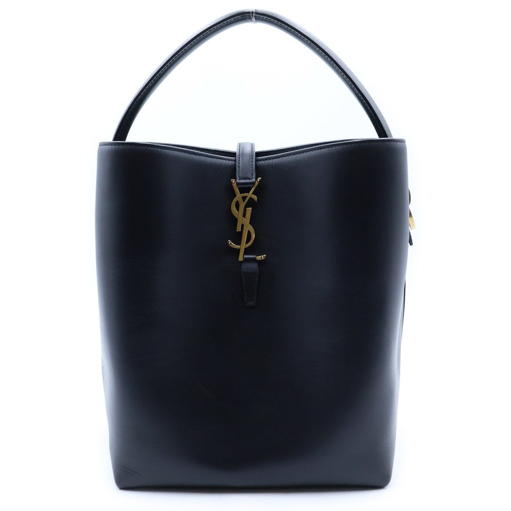 SAINT LAURENT PARIS(サンローランパリ) LE37 スモール 2WAYバッグ ハンドバッグ ショルダーバッグ ブラック レザー 742828 ゴールド金具 レディース